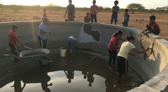 Community Collaboration: Volunteers and Children Building Sustainable Water Infrastructure