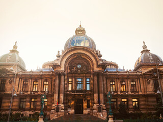 Naklejka premium Cec bank palace building in bucharest, romania