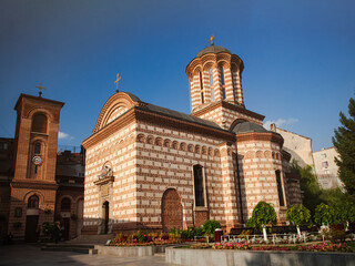 Obraz premium Saint anthony church bucharest showing byzantine architecture details