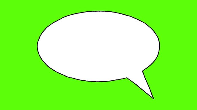 Animated blank speech bubbles on green screen, colorful comic style boxes for dialogue and text overlays.