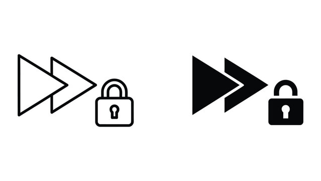 Comparison of secure and insecure navigation arrows with padlock symbols