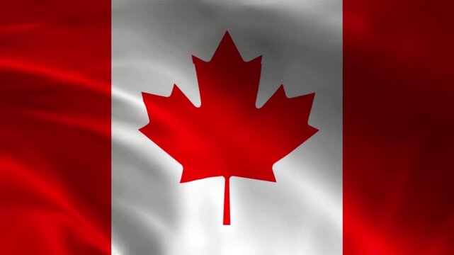 Waving National Flag of Canada - Realistic Maple Leaf Flag Animation