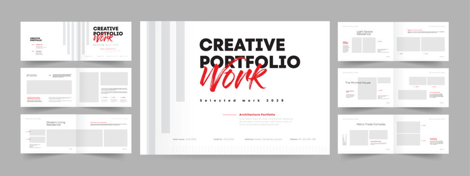 Portfolio Brochure Template Layout, Creative Portfolio Presentation Template