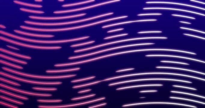 The abstract wavy background fluctuates smoothly, creating the effect of continuous harmonious movement. The rhythmic deformation of the lines mimics the fluidity of digital energy and forms a living,