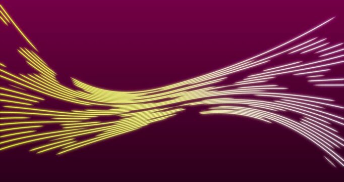 The abstract wavy background fluctuates smoothly, creating the effect of continuous harmonious movement. The rhythmic deformation of the lines mimics the fluidity of digital energy and forms a living,