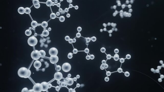 ミクロの世界の化学結合やネットワークを表現した未来的で神秘的な背景