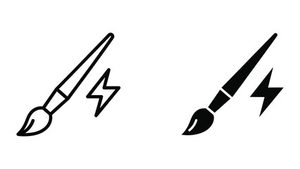 Inspiration striking paintbrushes with creative energy © vactor guru