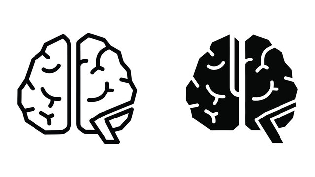 Contrast between a light and dark depiction of the human brain hemispheres