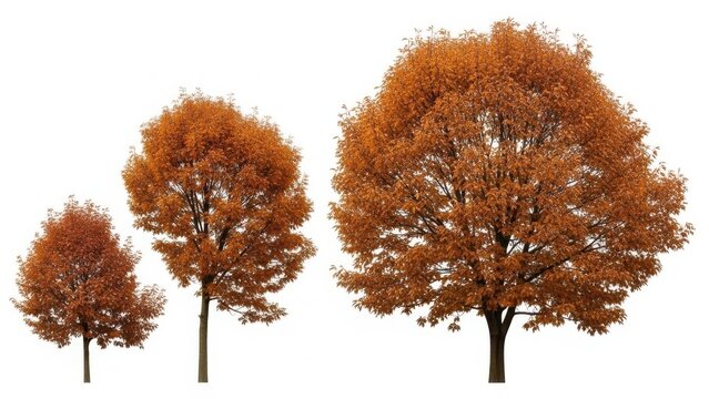 Three trees in autumn