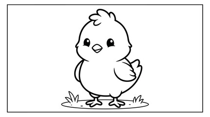 Cute little chick standing alone. © bhinar