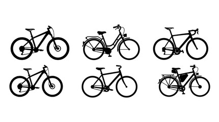 Obraz premium Bicycles in Various Riding Positions.