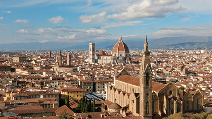 Obraz premium Florence cityscape with duomo and santa croce basilica