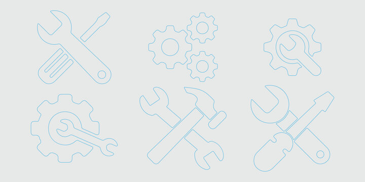 Mouse cursor icons. Linear style. Vector icons