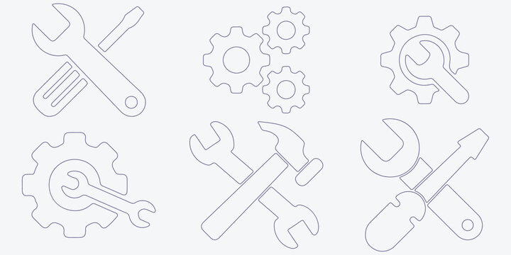 Mouse cursor icons. Linear style. Vector icons