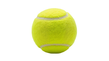 Isolated bright yellow tennis ball for sports equipment and professional game play on court © Denis