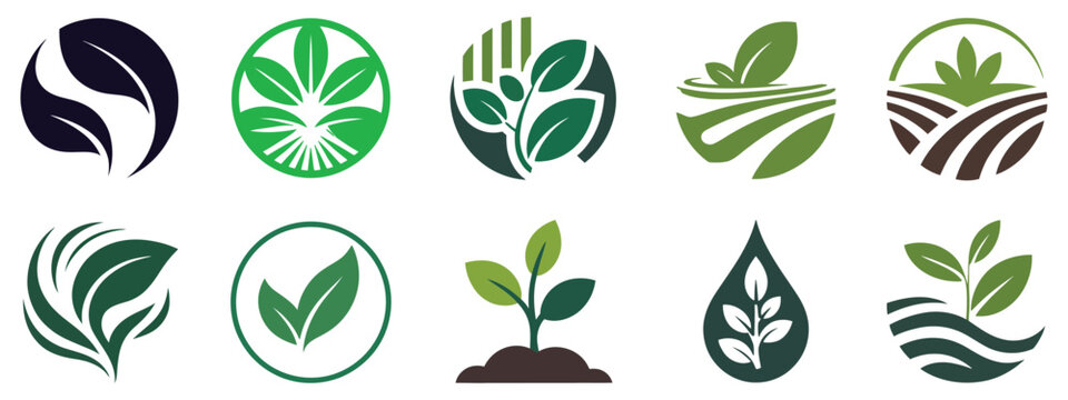 Agronomy logo with plant, vector illustration representing agriculture, crop science, and sustainable farming, clean flat and modern design suitable for agricultural businesses, farms and eco-friendly