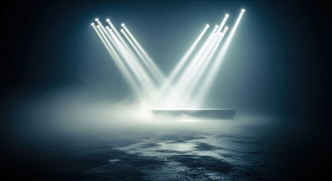 Dramatic stage lighting a spotlight effect creates an intense and mysterious atmosphere