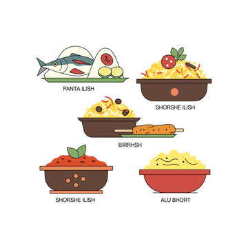Traditional eritrean dishes illustrated in a colorful manner