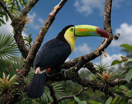 toucan on a jungle branch