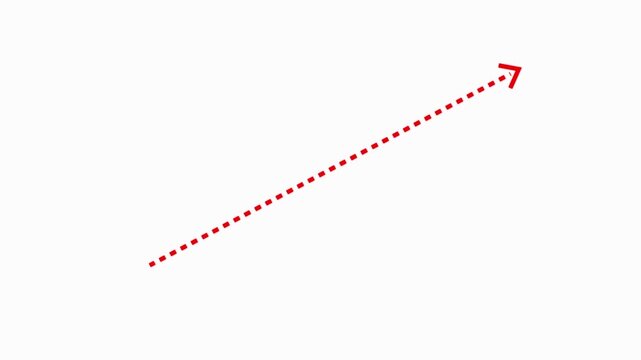 Abstract direction arrow business groth line animation on background...