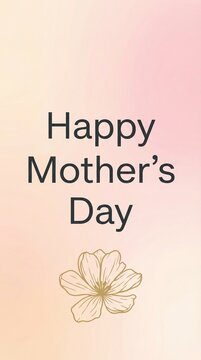 Happy Mother's Day Greeting Card with Floral Illustration