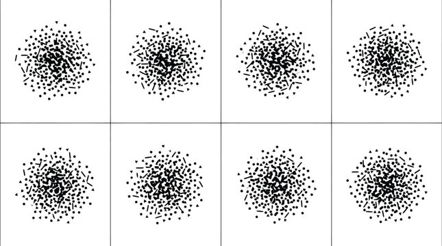Abstract Scatter Plot of Geometric Shapes dots circles