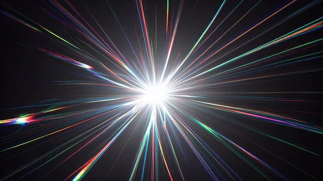 Abstract light burst with colorful rays