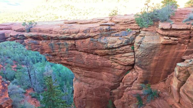 Devils Bridge Panorama at Sunset with Secret Mountain Wilderness Sedona Arizona