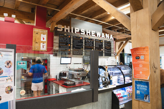 JoJo&rsquo;s Pretzels shop inside Davis Mercantile, Shipshewana, Indiana, January 2026
