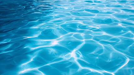 Obraz premium Clear blue water surface with light reflections representing freshness, purity and natural fluid texture.
