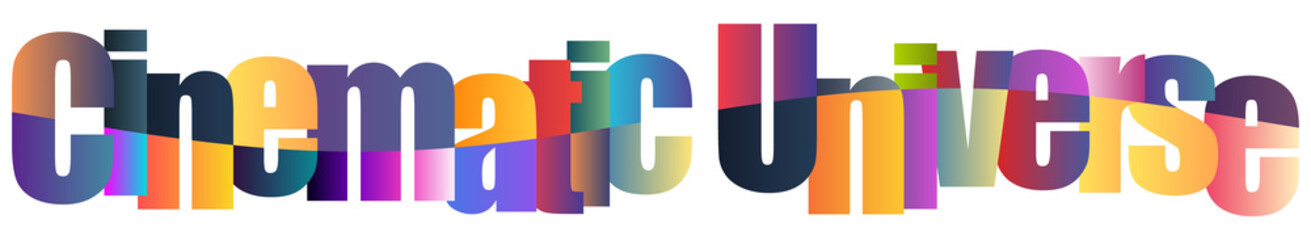 Colorful Cinematic Universe Text Logo Design With Gradient Letters © Sjsgujh