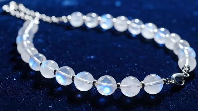 Close up of an elegant moonstone bracelet