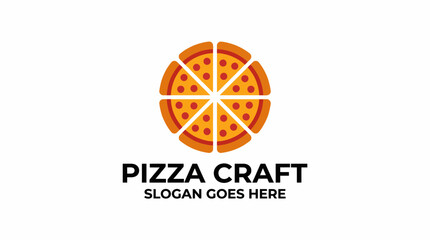 A vibrant and appealing logo showcasing a pizza design with slices. Perfect for branding, menus, or promotional materials for pizzerias and food businesses. © Liutao