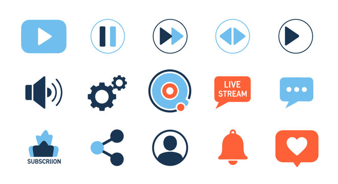 Collection of social media icons.