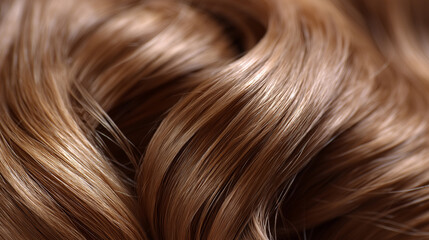 Naklejka premium Close up of smooth blonde hair texture with soft waves and natural shine