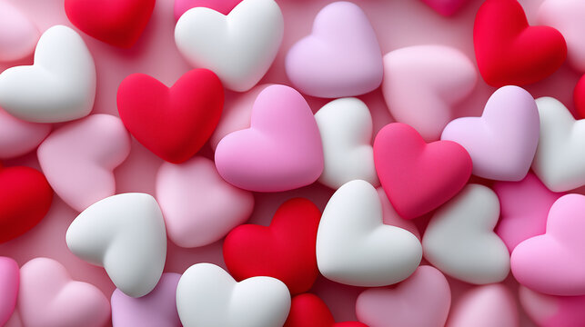 Colorful heart shapes background symbolizing love romance and valentine celebration