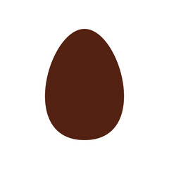 Fototapeta premium Chocolate egg silhouette vector flat illustration design.