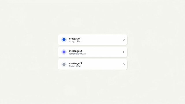 Clean UI Animation Demonstrating Swipe to Delete Message Feature on Mobile App, revealing a delete button with a trash icon.