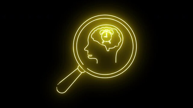 Unlocking the Mind A Neon Exploration of Thought and Time.