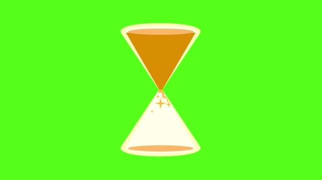 Vibrant hourglass on green background symbolizing time and urgency