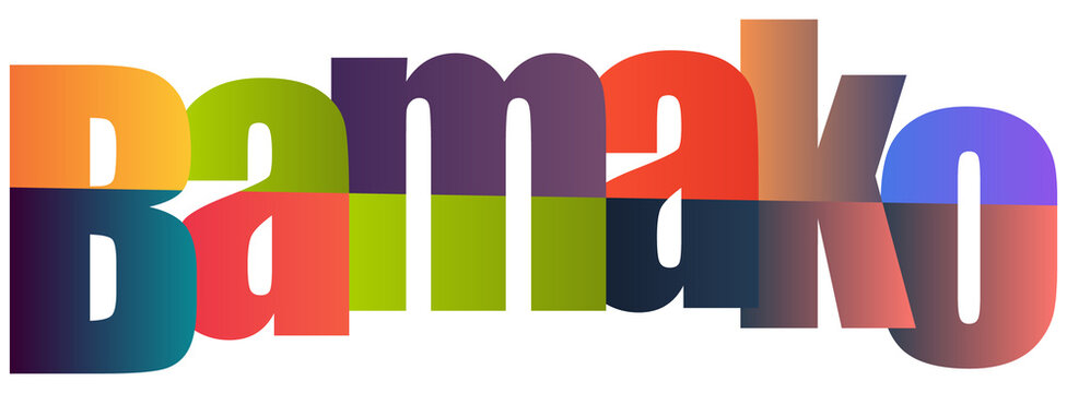 Colorful Gradient Text Logo Style Design Featuring Bamako City Name