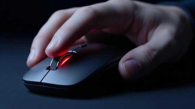 Hand Using Computer Mouse for Gaming or Work.