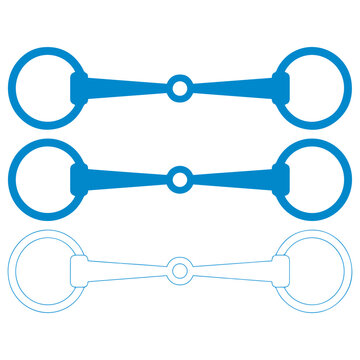 snaffle horse bit icon set