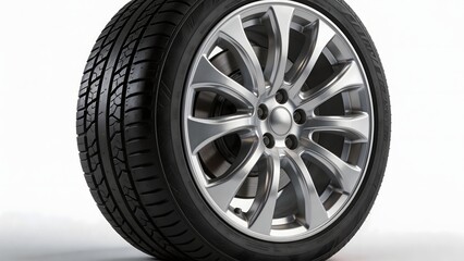 Fototapeta premium Car tire with alloy wheel