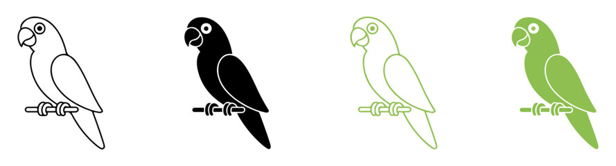 macaw parrot line icon minimal style © graphixecho