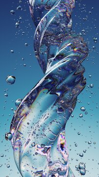 Vivid Abstract Glass Texture With Twisted Shapes and Reflective Light Patterns