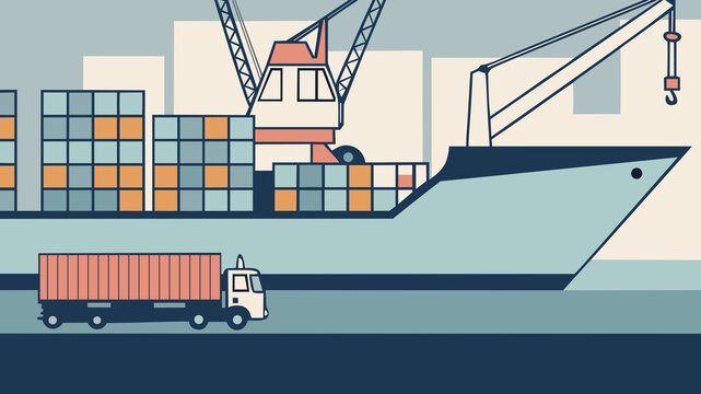 Global shipping and trade activity at a busy port during daytime hours