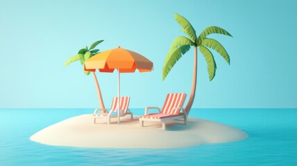 Obraz premium Summer island holiday scene