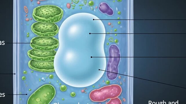 Cell biology structure with organelles diagram.