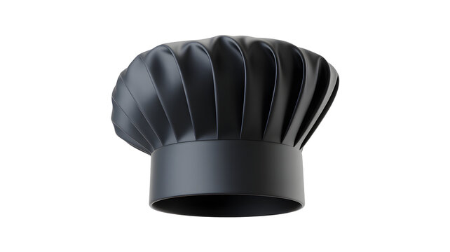 Black chef hat, cooking cap, kitchen headwear, culinary accessory